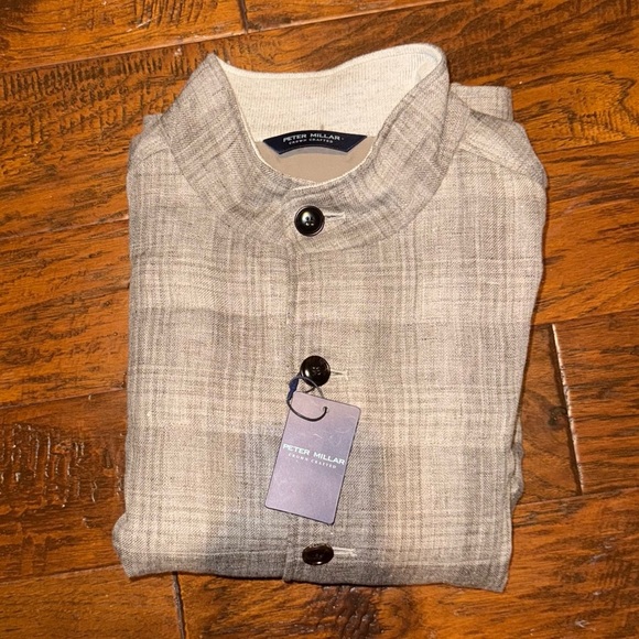 Peter Millar Crown Crafted Journeyman Linen Vest Men's Size Large Argil - Picture 3 of 12